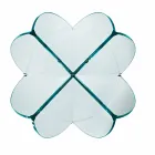 Wohnzimmer Couchtisch mit transparenter Glasblume und Säurebasis 3 Größen - Fiorella Viadurini