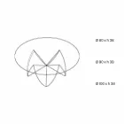 Wohnzimmer Couchtisch mit transparenter Glasblume und Säurebasis 3 Größen - Fiorella Viadurini