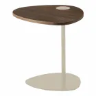 Wohnzimmer Couchtisch in Metall und Holzplatte, Luxus-Design - Yassine Viadurini