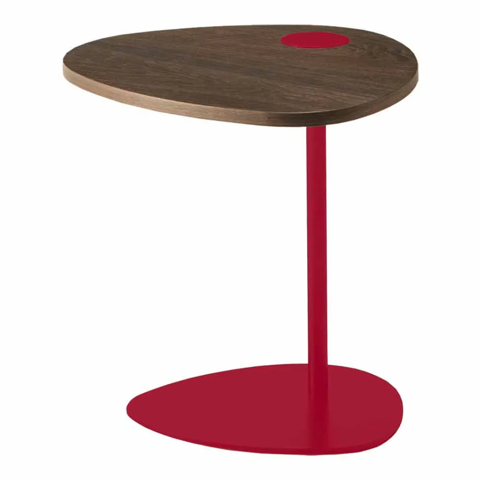 Wohnzimmer Couchtisch in Metall und Holzplatte, Luxus-Design - Yassine Viadurini