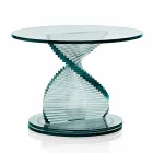Wohnzimmer Couchtisch aus transparentem Spiralglas und drehbarer Basis - Spirulo Viadurini