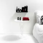 Kleiner runder Tisch weiß Durchmesser 50cm modernes Design Janis, made in Italy Viadurini