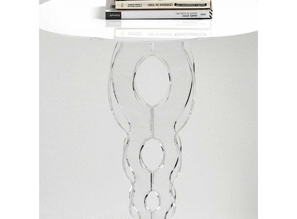 Kleiner runder Tisch weiß Durchmesser 50cm modernes Design Janis, made in Italy Viadurini