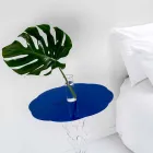 Kleiner runder Tisch blau Durchmesser 50 cm modernes Design Janis, made in Italy Viadurini