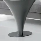 Runder Couchtisch Bootsform aus Metall und geätztem Glas - Boarding Viadurini