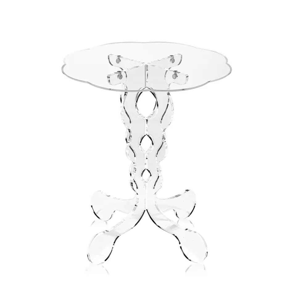 Runder Couchtisch aus transparentem Plexiglas 2 Dimensionen - Phosphor Viadurini