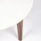 Runder Couchtisch für Wohnzimmer aus Marmor und Mangoholz - Desiderio Viadurini