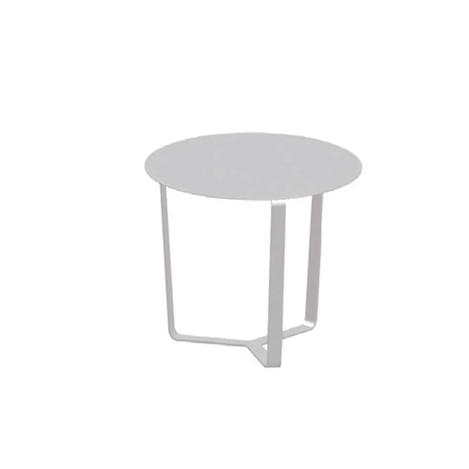 Runder Outdoor-Couchtisch aus epoxidpulverbeschichtetem Aluminium - Mitch Viadurini