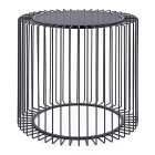 Runder Couchtisch aus lackiertem Stahl und gehärtetem Glas - Apuleio Viadurini