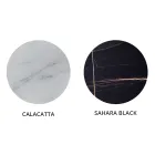 Runder Wohnzimmer-Couchtisch aus luxuriösem Metall und Glas in Marmoroptik - Magali Viadurini