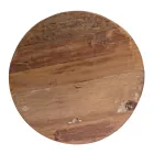 Runder Couchtisch aus recyceltem Holz und Stahl weiß oder grau - Genoveffa Viadurini