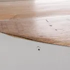 Runder Couchtisch aus recyceltem Holz und Stahl weiß oder grau - Genoveffa Viadurini