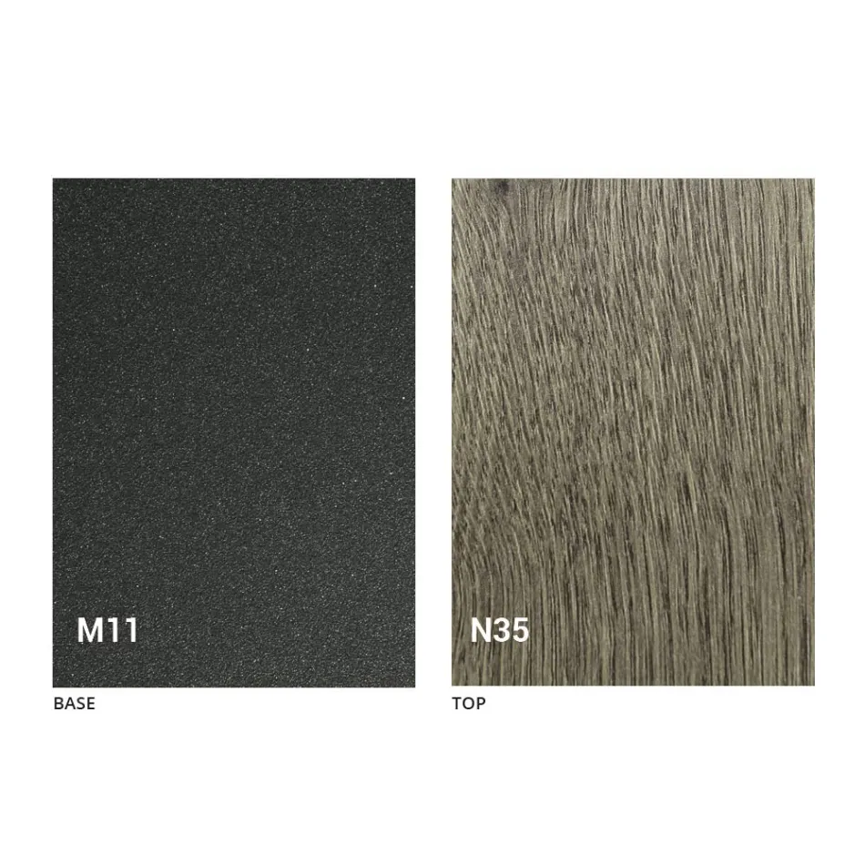 Verwandelbarer Couchtisch mit Holzplatte und Metallgestell Made in Italy - Peach Viadurini