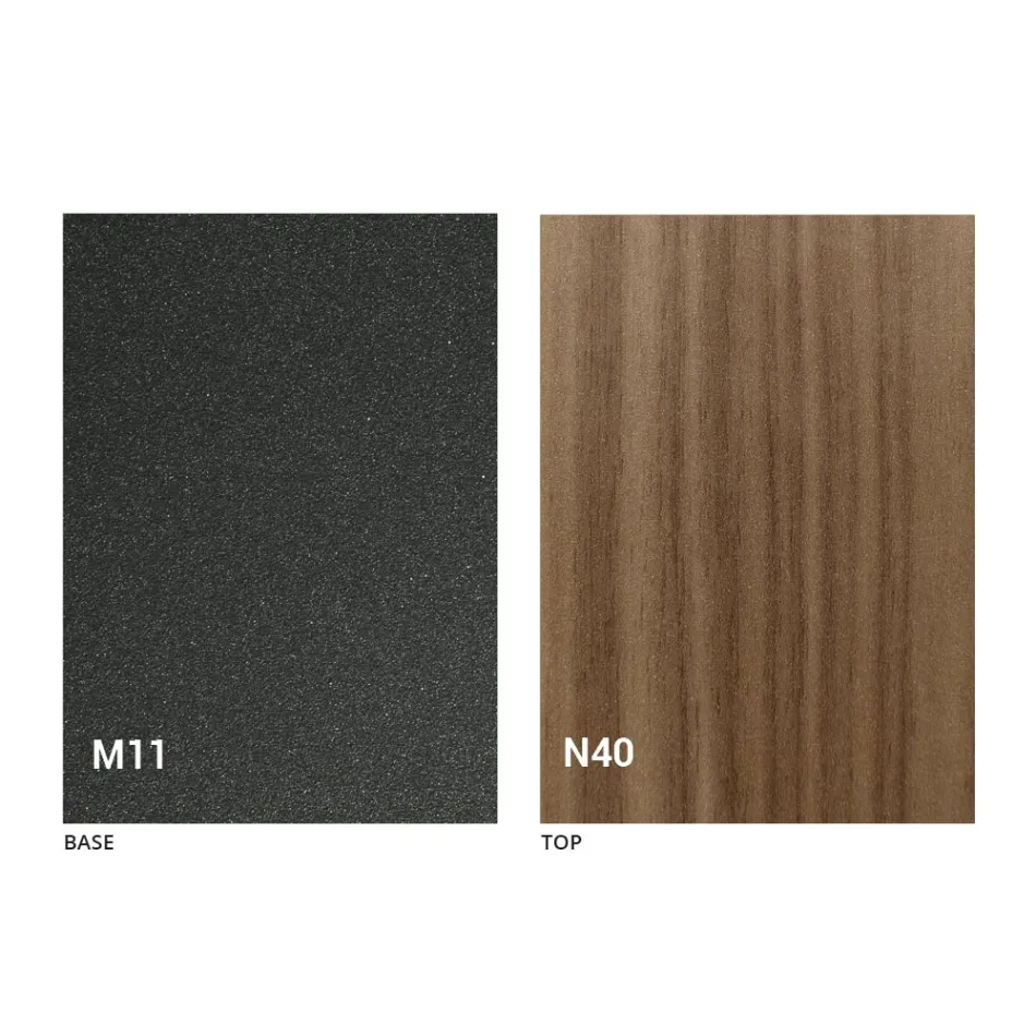 Verwandelbarer Couchtisch mit Holzplatte und Metallgestell Made in Italy - Peach Viadurini