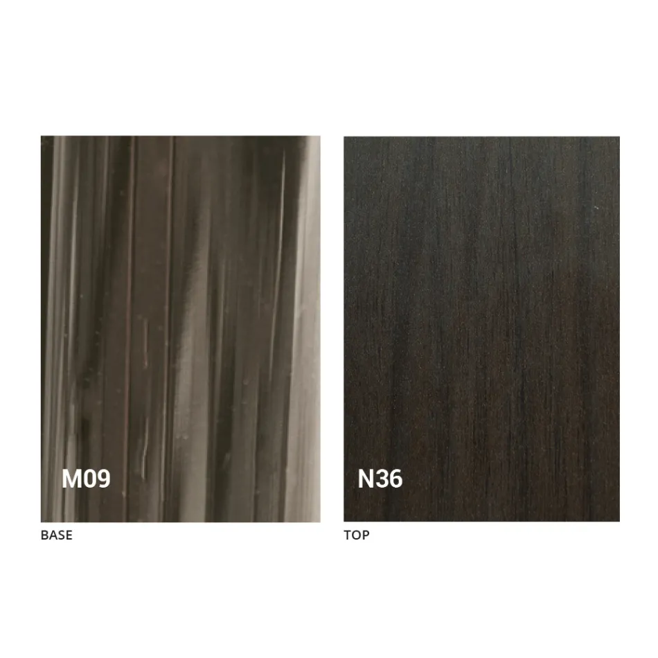 Verwandelnder Couchtisch aus Holz und Schwarzmetall Made in Italy - Niverio Viadurini