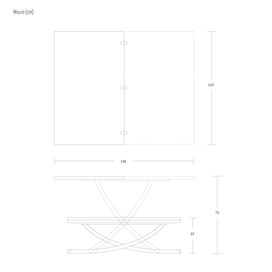 Verwandelbarer Couchtisch in Esstisch aus Holz Made in Italy - Aikido Viadurini