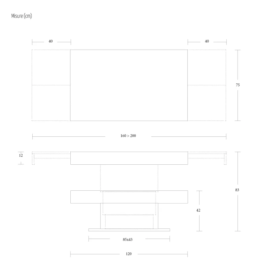 Verwandelbarer Couchtisch in Esstisch aus Holz Made in Italy - Polar Viadurini