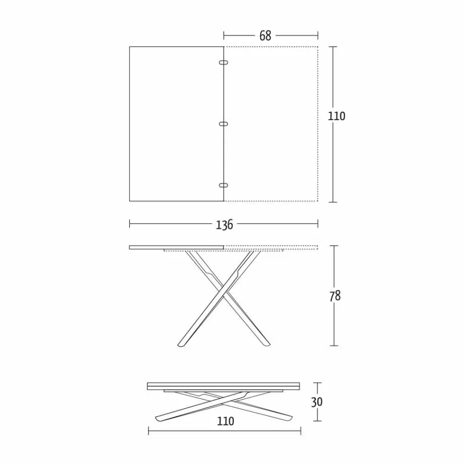 Couchtisch umwandelbar in einen Esstisch Holzplatte und Metallgestell - Peach Viadurini
