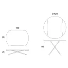 Verwandelbarer Couchtisch aus rundem Esstisch aus Metall und Glas - Giordana Viadurini