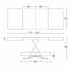 Moderner umwandelbarer Couchtisch mit Malta-Effektplatte Made in Italy - Patroclus Viadurini