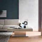 Moderner umwandelbarer Couchtisch mit Mörtel-Effekt-Platte Made in Italy - Salomon Viadurini