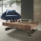 Moderner umwandelbarer Couchtisch aus Holz und Metall, Made in Italy - Spirit Viadurini