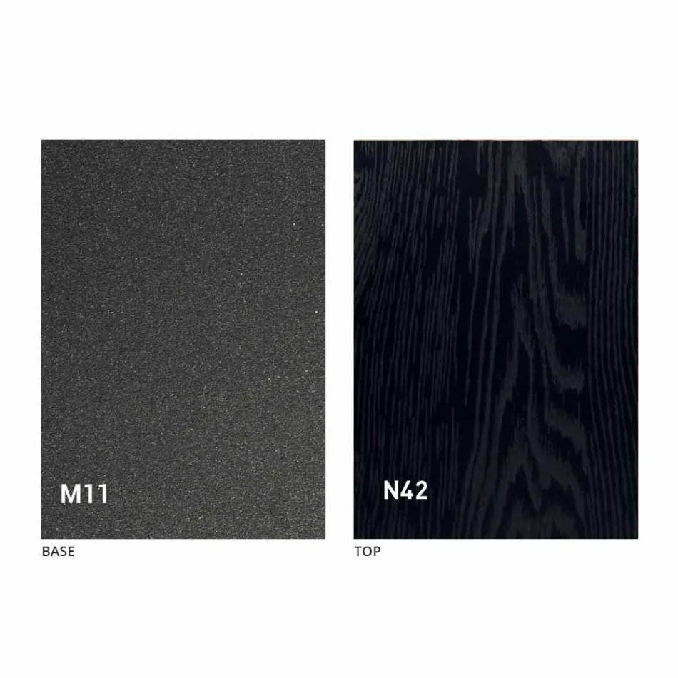 Moderner wandelbarer Couchtisch aus Graphitmetall und Holzplatte - Sistocle Viadurini