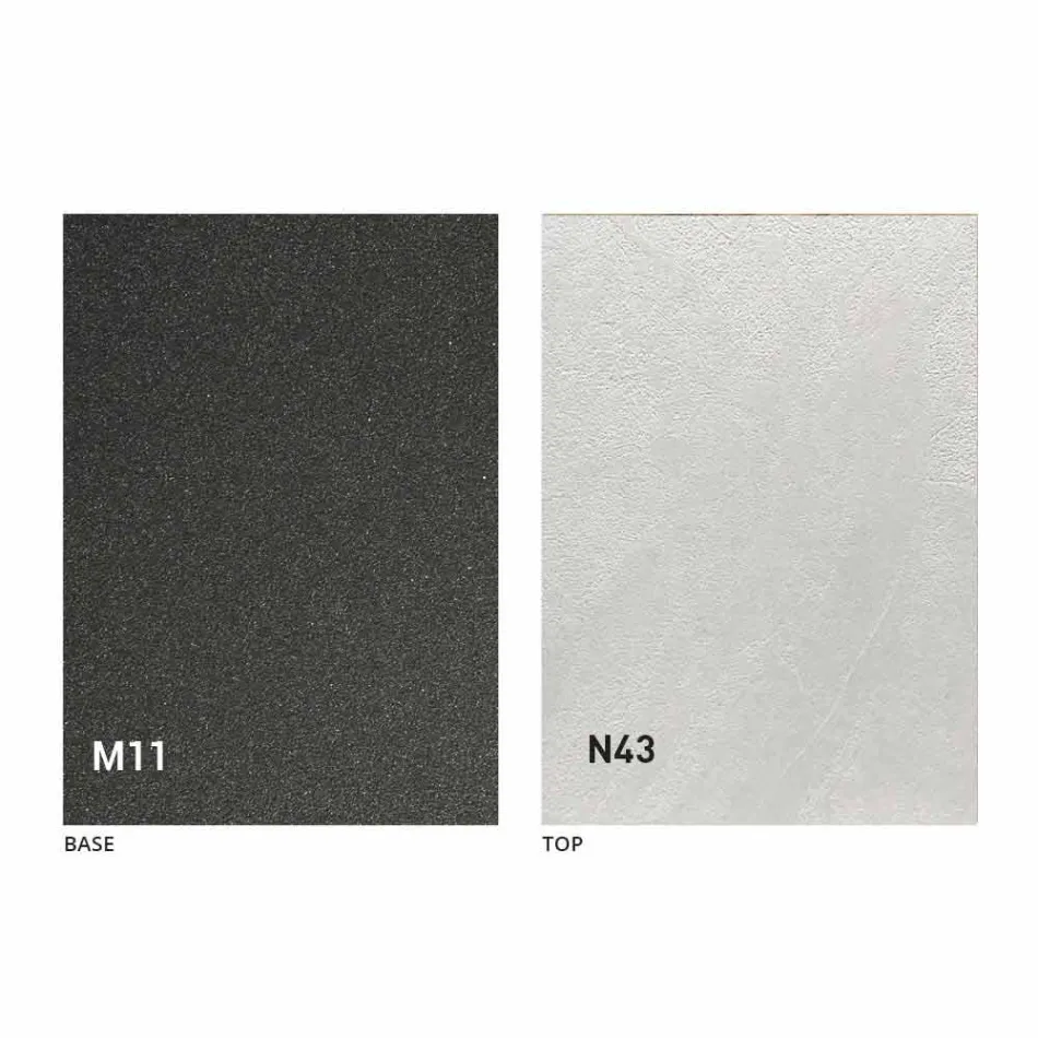 Moderner wandelbarer Couchtisch aus Graphitmetall und Holzplatte - Sistocle Viadurini