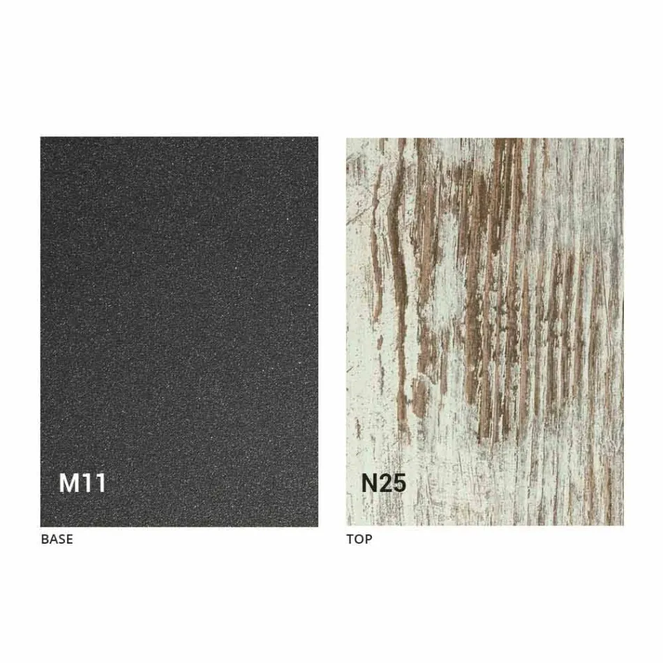 Moderner wandelbarer Couchtisch aus Graphitmetall und Holzplatte - Sistocle Viadurini