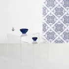 Modernes Design transparenter Tisch 50x50cm Terry Big, made in Italy Viadurini