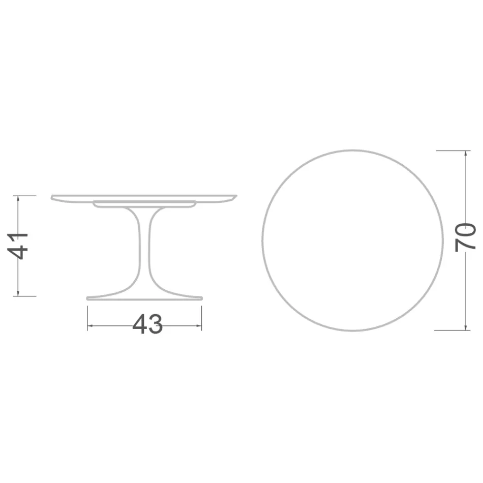 Tulpen-Couchtisch Eero Saarinen H 41 mit runder schwarzer Marquinia-Marmorplatte Viadurini