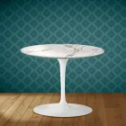 Eero Saarinen Tulip Couchtisch H 41 in Aura 22 Keramik Made in Italy - Scarlet Viadurini