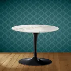Eero Saarinen Tulip Couchtisch H 41 Zoll Polierte Keramik Hergestellt in Italien - Scharlachrot Viadurini
