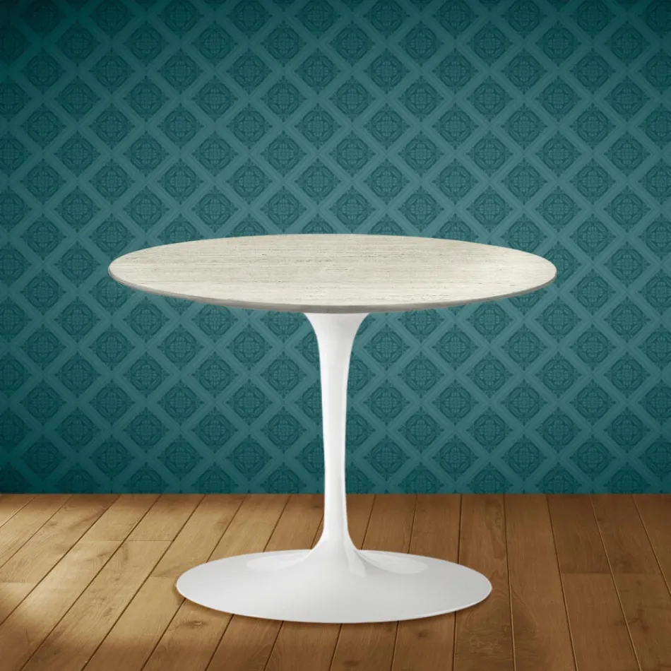 Eero Saarinen Tulip Couchtisch H 41 aus Marmorio Keramik, hergestellt in Italien - Scharlachrot Viadurini