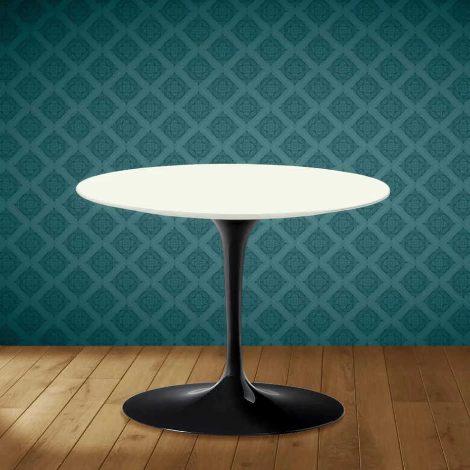 Eero Saarinen Tulip Couchtisch H 41 in Moonè Keramik, hergestellt in Italien - Scharlachrot Viadurini