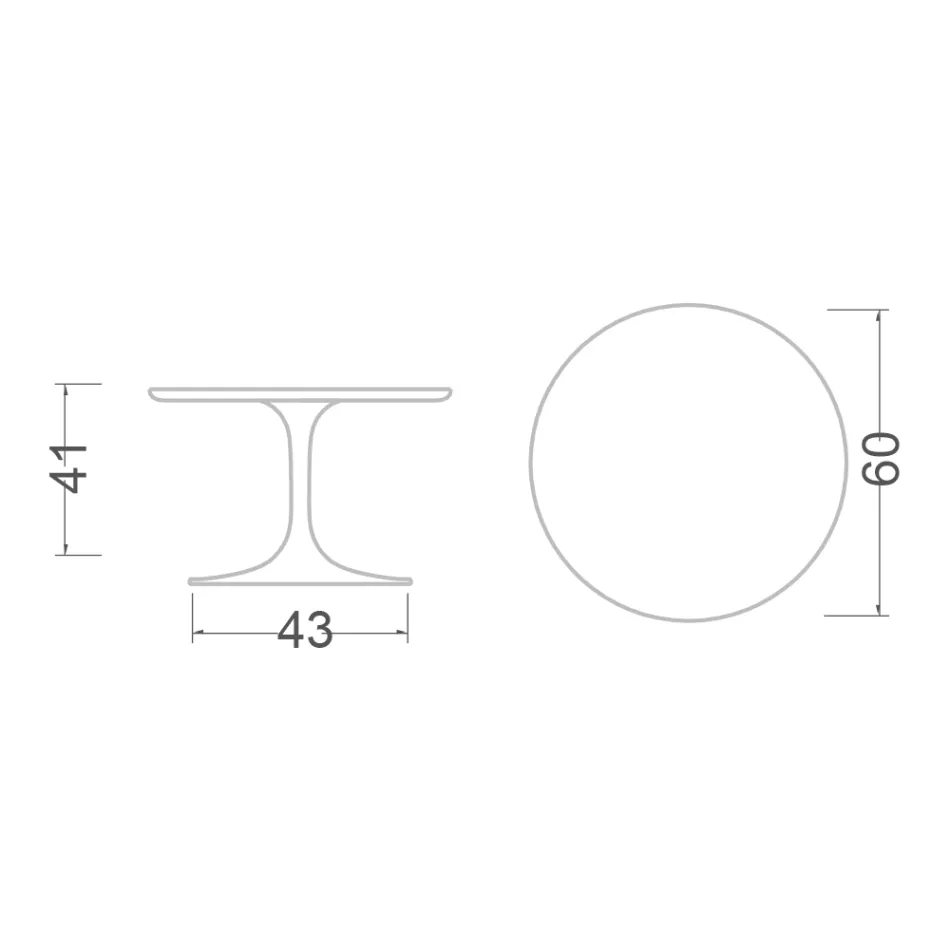 Tulpen-Couchtisch Eero Saarinen H 41 aus Morpheus-Keramik, hergestellt in Italien – Scharlachrot Viadurini