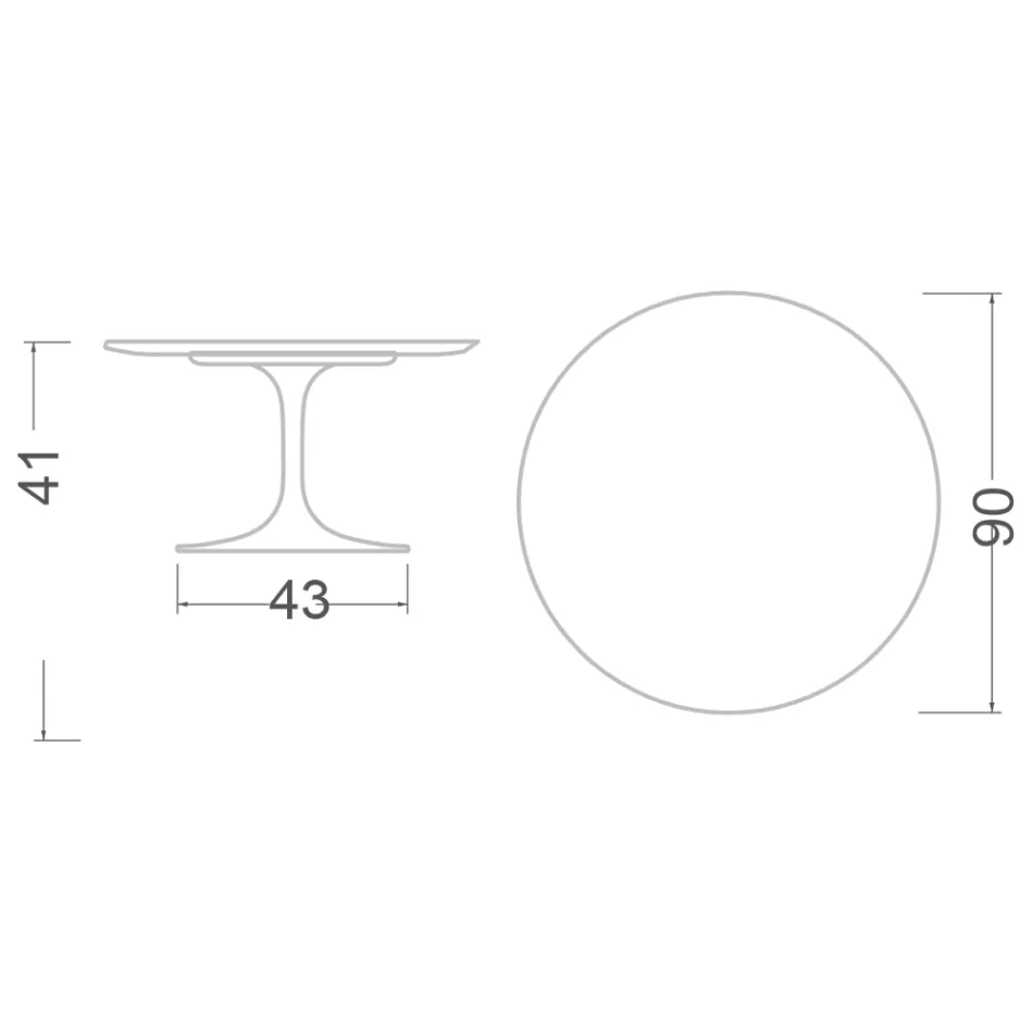 Tulpen-Couchtisch Eero Saarinen H 41 aus Morpheus-Keramik, hergestellt in Italien – Scharlachrot Viadurini