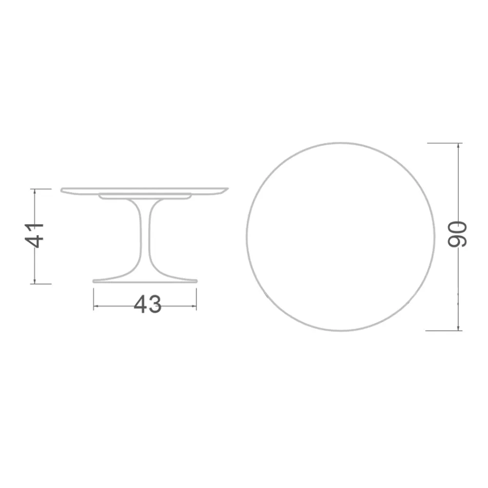 Tulip Couchtisch Eero Saarinen H 41 aus Keramik Noir Laurent Made in Italy – Scharlachrot Viadurini