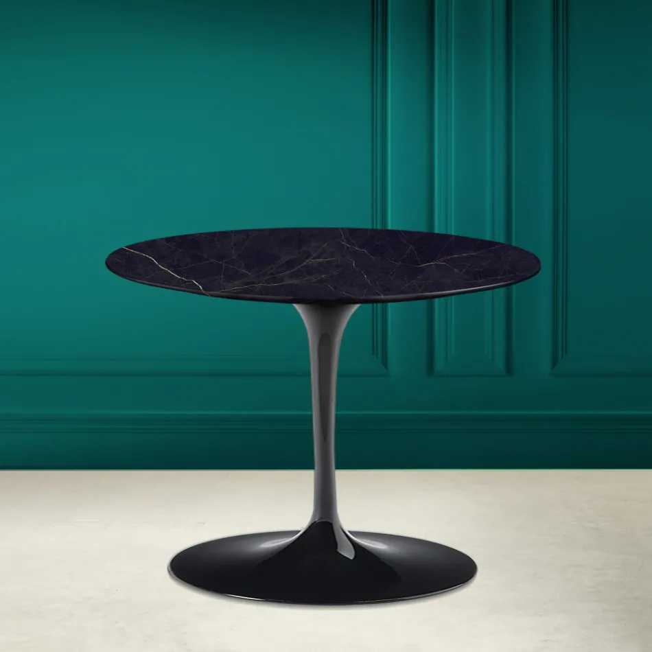 Tulip Couchtisch Eero Saarinen H 41 aus Keramik Noir Laurent Made in Italy – Scharlachrot Viadurini