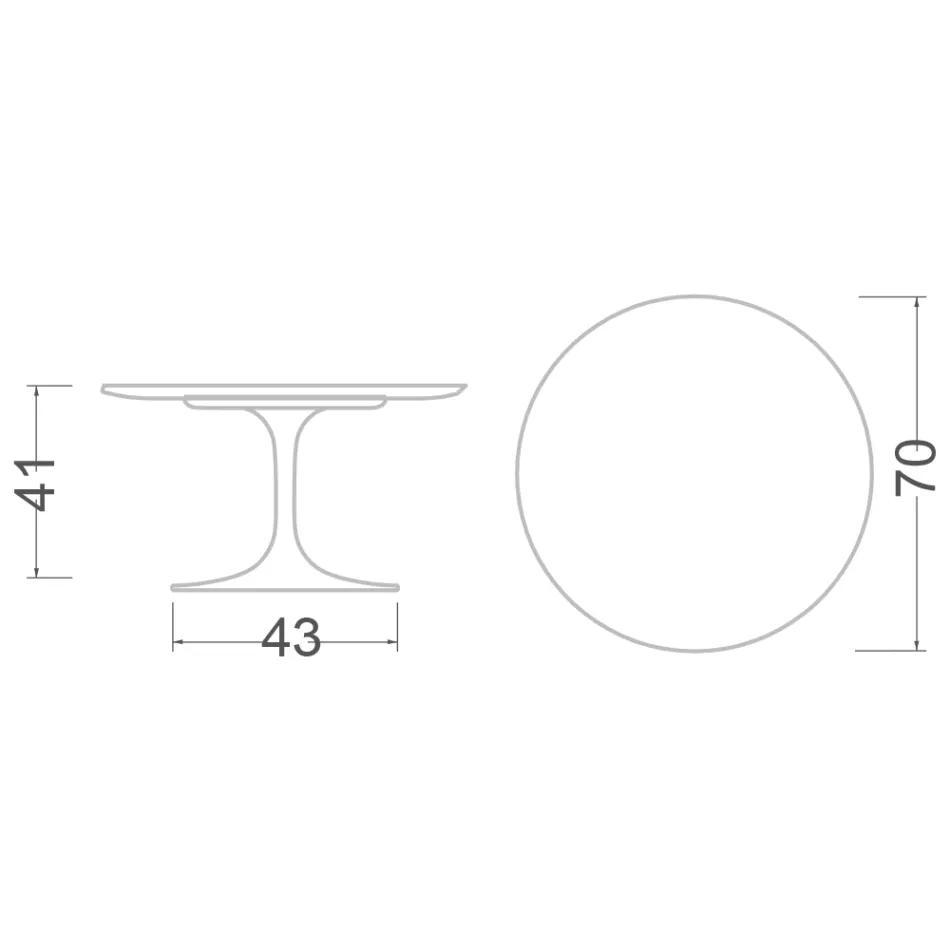 Tulpen-Couchtisch Eero Saarinen H 41 aus grauer Steinkeramik, hergestellt in Italien – Scharlachrot Viadurini