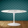 Eero Saarinen H 41 Ovaler Tulpen-Couchtisch aus Aura 22 Keramik, hergestellt in Italien - Scharlachrot