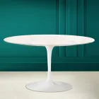 Eero Saarinen H 41 Ovaler Tulpen-Couchtisch aus Diamantcreme-Keramik, hergestellt in Italien – Scharlachrot Viadurini