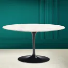 Eero Saarinen H 41 Ovaler Tulpen-Couchtisch aus Diamantcreme-Keramik, hergestellt in Italien – Scharlachrot Viadurini