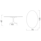 Eero Saarinen Tulip Couchtisch H 41 Oval aus Domoos Keramik, hergestellt in Italien - Scharlachrot Viadurini