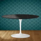 Eero Saarinen H 41 Ovaler Tulpen-Couchtisch aus Somnia-Keramik, hergestellt in Italien - Scharlachrot Viadurini