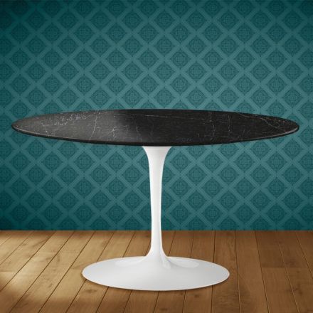 Eero Saarinen H 41 Ovaler Tulpen-Couchtisch aus Somnia-Keramik, hergestellt in Italien - Scharlachrot Viadurini