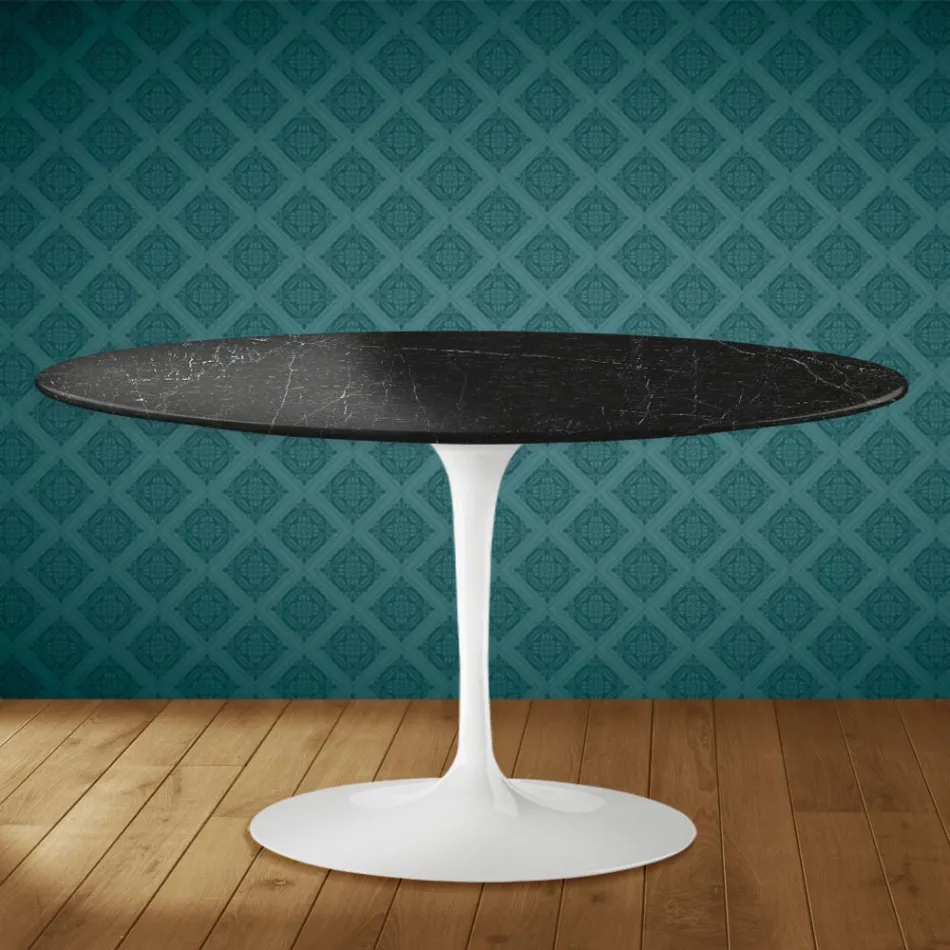 Eero Saarinen H 41 Ovaler Tulpen-Couchtisch aus Somnia-Keramik, hergestellt in Italien - Scharlachrot Viadurini