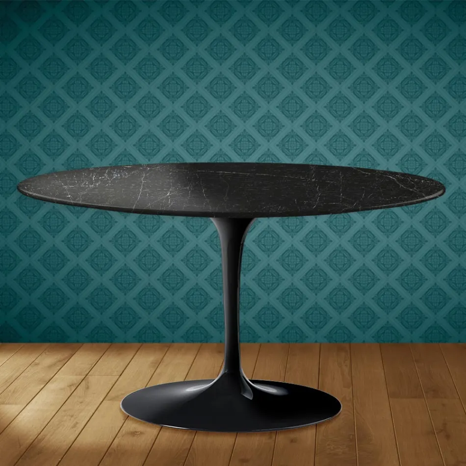 Eero Saarinen H 41 Ovaler Tulpen-Couchtisch aus Somnia-Keramik, hergestellt in Italien - Scharlachrot Viadurini