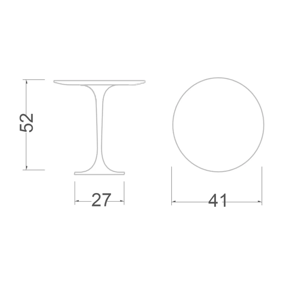 Tulpen-Couchtisch Eero Saarinen H 52 mit schwarzer Flüssiglaminatplatte, hergestellt in Italien – Scharlachrot Viadurini