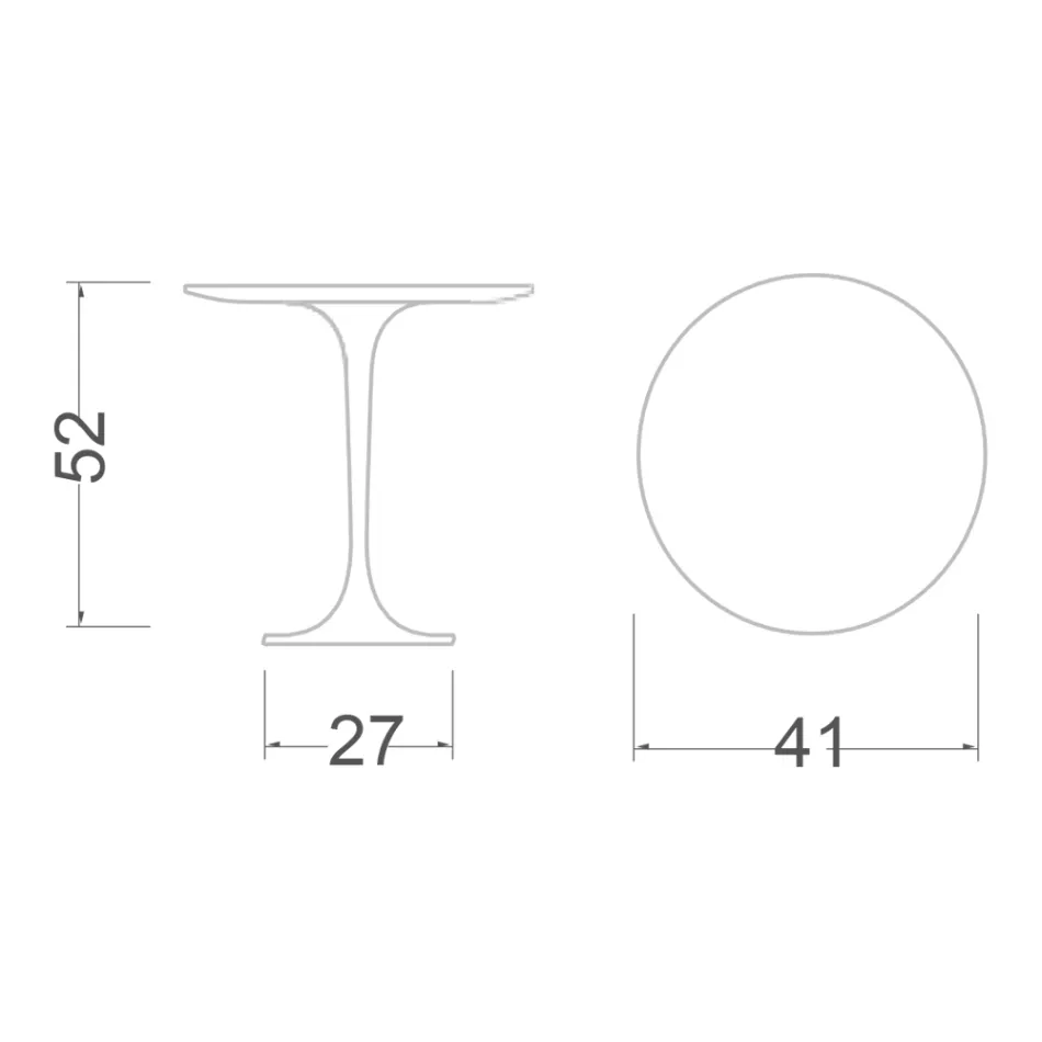 Tulpen-Couchtisch Eero Saarinen H 52 aus schwarzem Marquinia-Marmor, hergestellt in Italien – Scharlachrot Viadurini